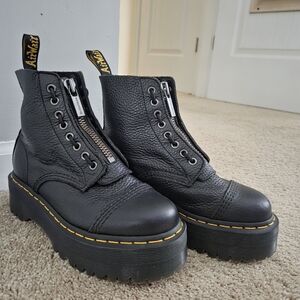 Dr. Martens Black Leather Platform Boots